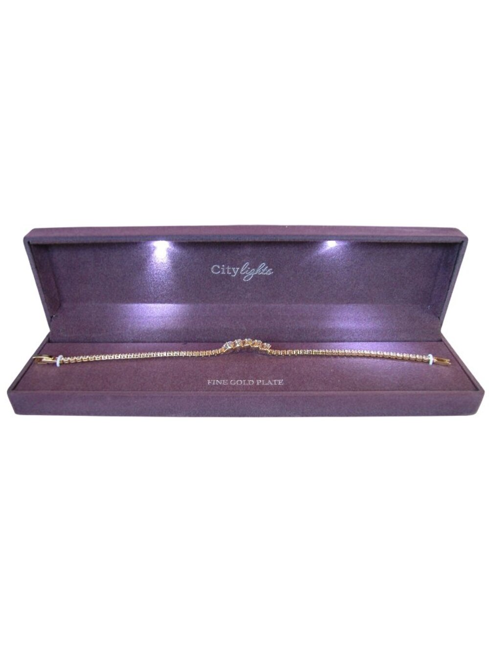 City Lights Cubic Zirconia Tennis Bracelet, Gold Plated